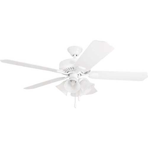 4-Light 52 Inch Dual Mount Camarillo Ceiling Fan,5 Blades,white