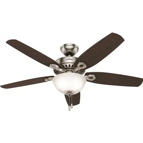 Hunter 53090 Builder Deluxe 52" Dual-Mount Brushed NICKEL Ceiling Fan