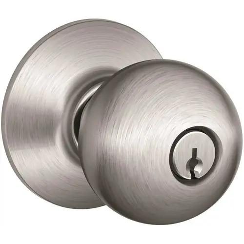 Orbit Storeroom Knob, Satin Chrome