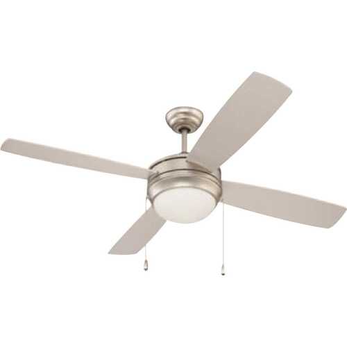 Seasons 32212 52 Inch Dual Mount Ceiling Fan, Brushed Pewter, 4 Blades