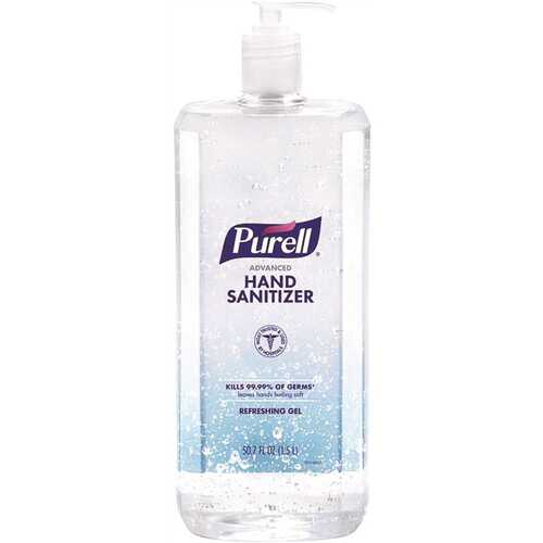 PURELL 5015-04 Advanced Hand Sanitizer Refreshing Gel, Clean Scent, 1.5 Liter Pump Bottle- 5015-04 Clear - pack of 4