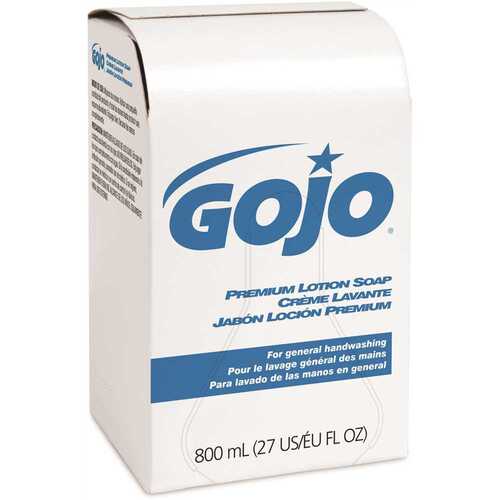 GOJO 9106-12 Bag-In Box Premium Lotion Soap, 800 mL refill Waterfall Fragrance, Lotion Hand Soap- 9106-12