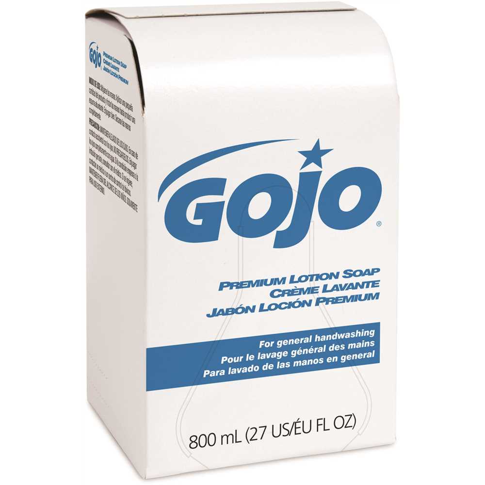 GOJO 9106-12 Bag-In Box Premium Lotion Soap, 800 mL refill Waterfall Fragrance, Lotion Hand Soap- 9106-12 Clear - pack of 12