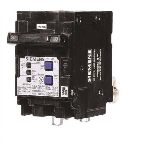 Type QAF 20 Amp Double-Pole Combination AFCI Circuit Breaker