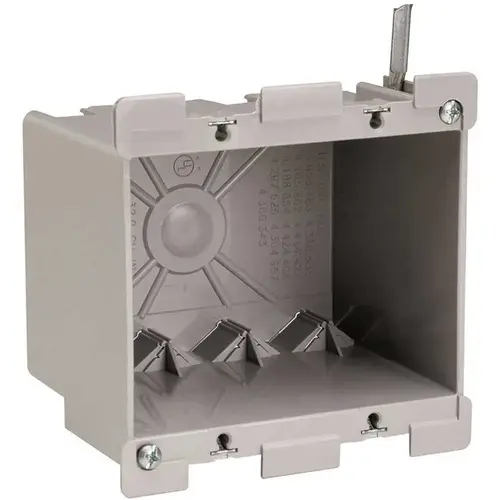Pass & Seymour Slater Old Work 2 Gang 32 Cu. In. Plastic Swing Bracket Switch and Outlet Box with Quick/Click Gray