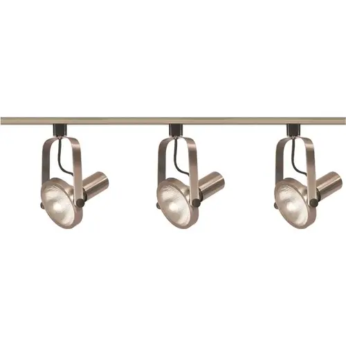 3-Light PAR30 Brushed Nickel Gimbal Ring Track Lighting Kit Color/Finish Family