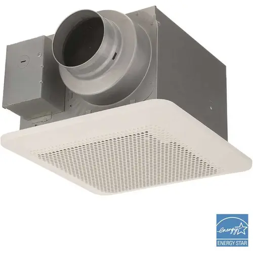 Whisper Choice Auto DC Pick-A-Flow 80/110 CFM Ceiling Bathroom Exhaust Fan with Humidity Sense and Flex-Z Fast Bracket White