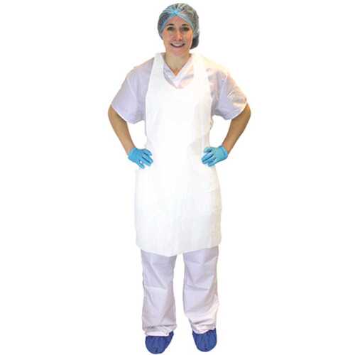 THE SAFETY ZONE DCWH-3X 1 Mil Apron,PE, 24"X42", White, 100/BX-10BX/CS (Ind. packed)