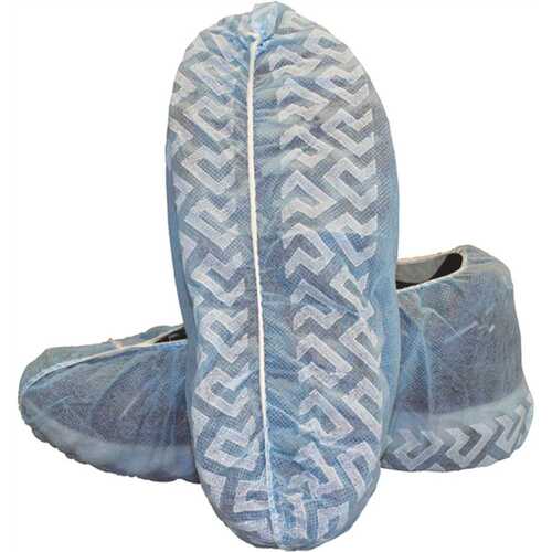 THE SAFETY ZONE 324606270 PolyLite Shoe Cover with Non-Skid Tread, 18", Lt. Blue, XL, (3 ) 300/CS