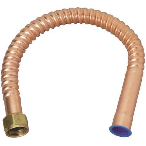 Water Heater Supply Line 3/4" FIP X 3/4" D Sweat 18" Copper Bronze/Copper Metallic