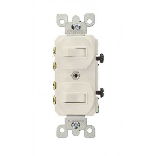 Duplex Combination Switch 15 amps Three Pole Toggle White White