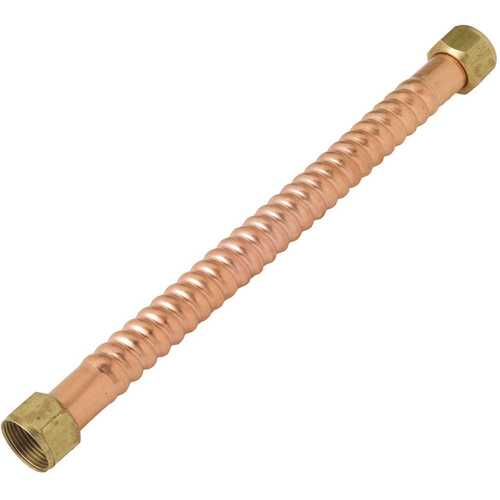 Water Heater Supply Line 3/4" FIP X 3/4" D FIP 18" Copper Bronze/Copper Metallic