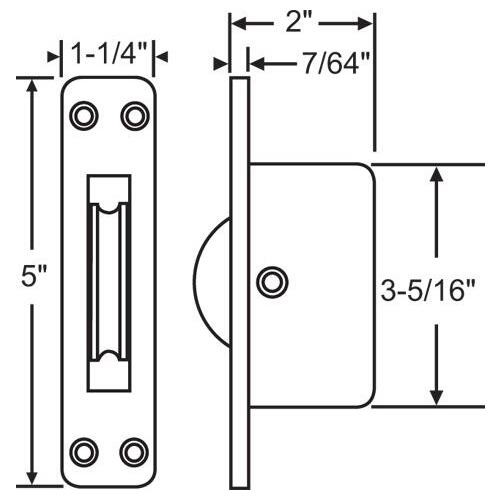 Pulley With Chrome Faceplate 2-1/4in Wheel Square End 4 Holes