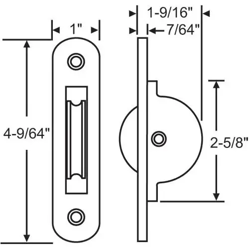 Pulley With Polyethylene Body 1-3/4 Nylon Wheel Round Corner