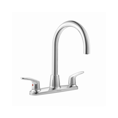 American Standard 7074550.002 COLONY PRO TWO-HANDLE KITCHEN FAUCET WITH HIGH-ARC BRASS SWIVEL SPOUT