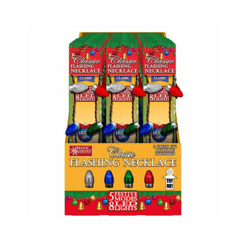 Magic Seasons 702478-XCP24 Flashing Necklace Classic Bulb Christmas Plastic Multicolored - pack of 24