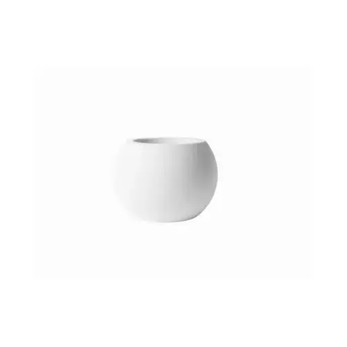 6" WHT Sphere Planter White Cement