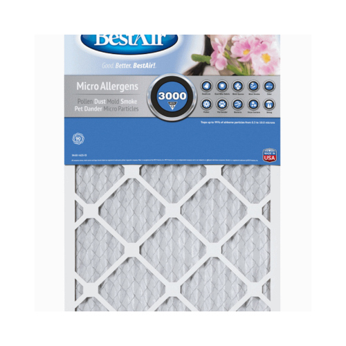 BestAir B1-1625-13-6 16x25 x 1 In. MERV 13 Furnace Filter, 90 Days