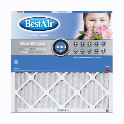 BestAir B1-2020-13-6 20x20 x 1 In. MERV13 Furnace Filter, 90 Days