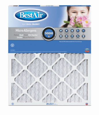 BestAir B1-2025-13-6 20x25 x 1 In. MERV13 Furnace Filter, 90 Days