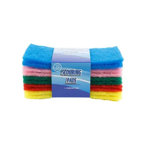 Regent Products G11412 Scouring Pads, Assorted Colors, 4 x 6 In - pack of 10