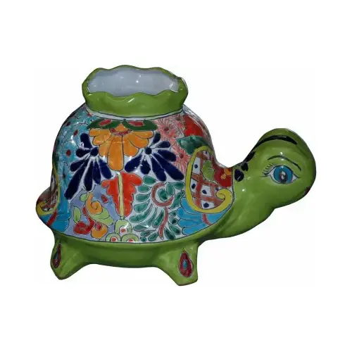 4.5" Turtle Planter Multi-Colored Talavera