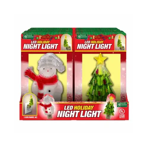 LED Holiday Night Light, Snowman or Christmas Tree