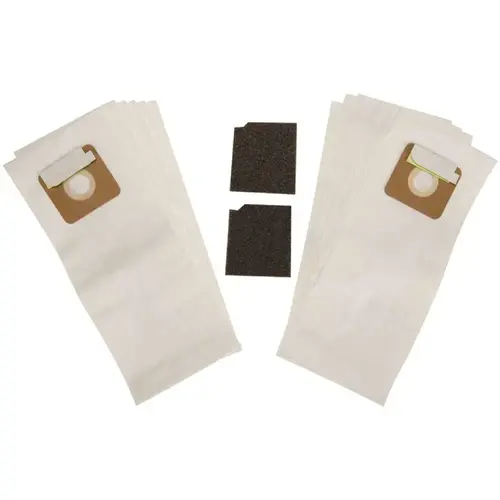 Pkg of 12 filters- High-filtration, 3-ply paper filter bags and exhaust microfilters for V-SMU-14/V-DMU-14