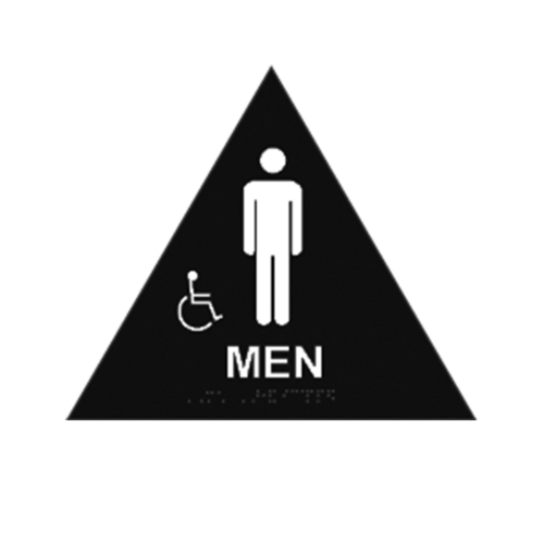 MEN SIGN RAISED & BRAILLE & HA