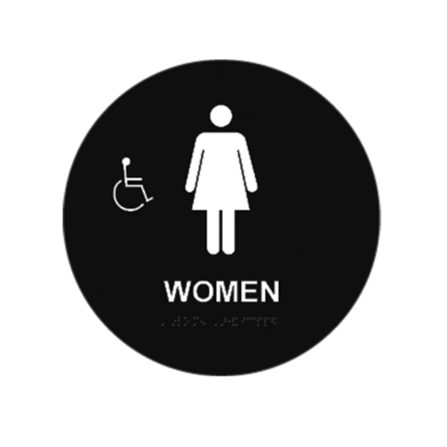 WOMEN SIGN RAISED & BRAILLE &