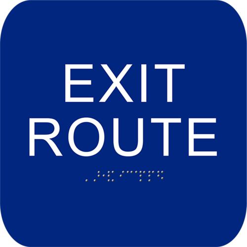 EXIT ROUTE, PICTOGRAM, EXT 6"