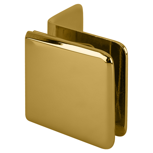 Polished Brass Fixed Panel Beveled Clamp With Small Leg