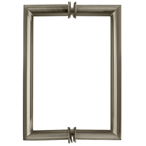 6" Brushed Nickel RM Series Flat Outside Surface/Round Tubing Inside Back-to-Back Pull Handle
