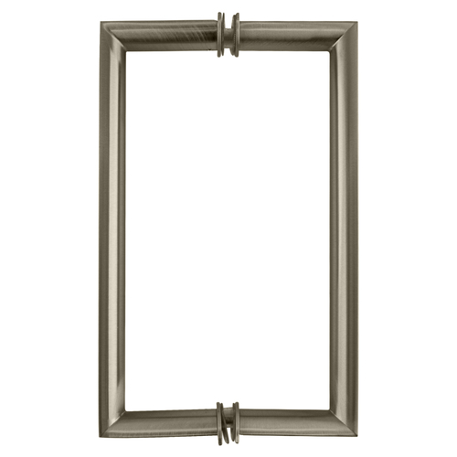 CRL RM8X8BN 8" Brushed Nickel RM Series Flat Outside Surface/Round Tubing Inside Back-to-Back Pull Handle