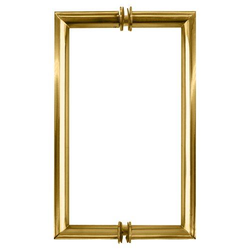 CRL RM8X8BR 8" Polished Brass RM Series Flat Outside Surface/Round Tubing Inside Back-to-Back Pull Handle