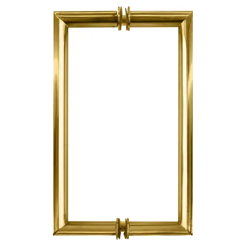 8" Polished Brass RM Series Flat Outside Surface/Round Tubing Inside Back-to-Back Pull Handle