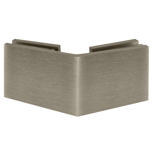 Brushed Nickel Square 135 Degree Glass-to-Glass Clamp