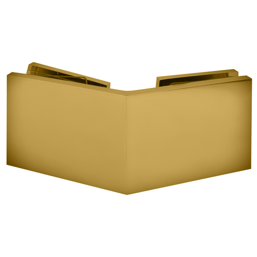 Unlacquered Brass Square 135 Degree Glass-to-Glass Clamp