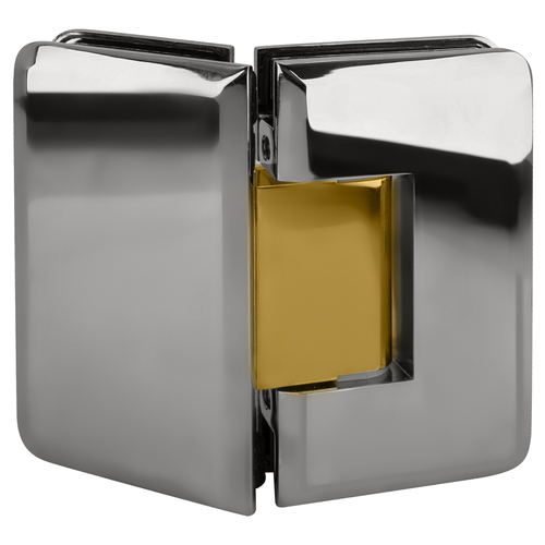 Brixwell H-MB135GTG-CB Majestic Series Glass-To-Glass Mount Hinge 135 Degree Polished Chrome/Brass