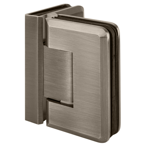 Premier Series Glass To Glass Mount Shower Door Hinge 90 Degree Brushed Pewter