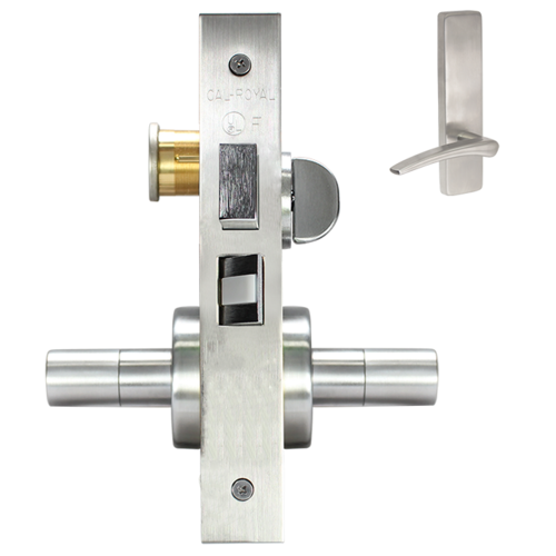 ESCUTCHEON CORRIDOR MORT LOCK Satin chromium plated