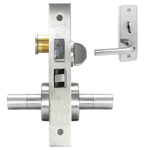 ESCUTCHEON CORRIDOR MORT LOCK Satin chromium plated