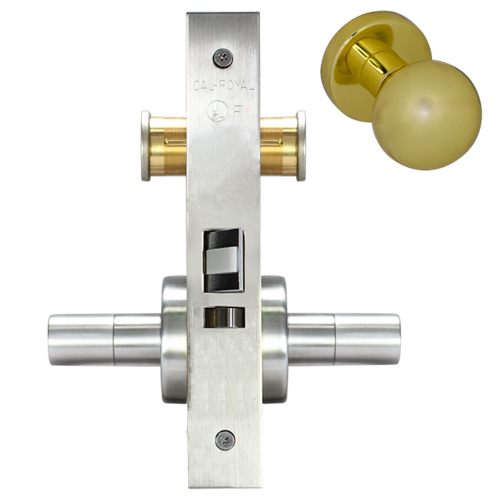 INSTITUTIONAL MORTISE LOCK. L Satin chromium plated