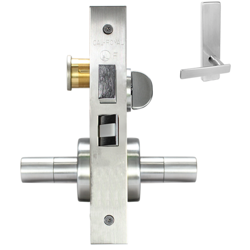 ESCUTCHEON CORRIDOR MORT LOCK Satin chromium plated