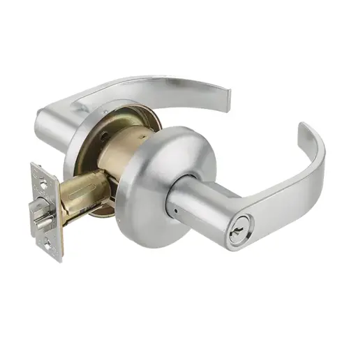 EXIT GRADE 2 LEVER LOCKSET/RL Satin nickel