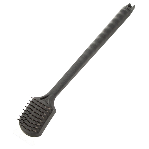 Grill Brush with Scraper, 3 in L Brush, 2-1/2 in W Brush, Stainless Steel Bristle, Stainless Steel Bristle