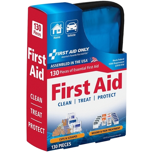 First Aid Kit, 130-Piece, Multi-Color - pack of 6