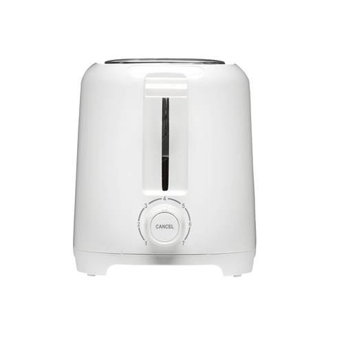 Wide Slot Toaster, 700 W, 2-Slice, Button Control, Plastic, White