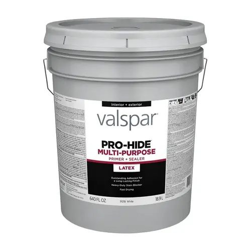 Pro-Hide Waterborne Interior/Exterior Multi-Purpose Primer, White, 5 Gal.