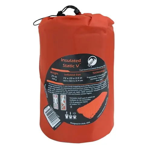 KLYMIT 06IVOR02C Insulated Static V Orange Sleeping Pad